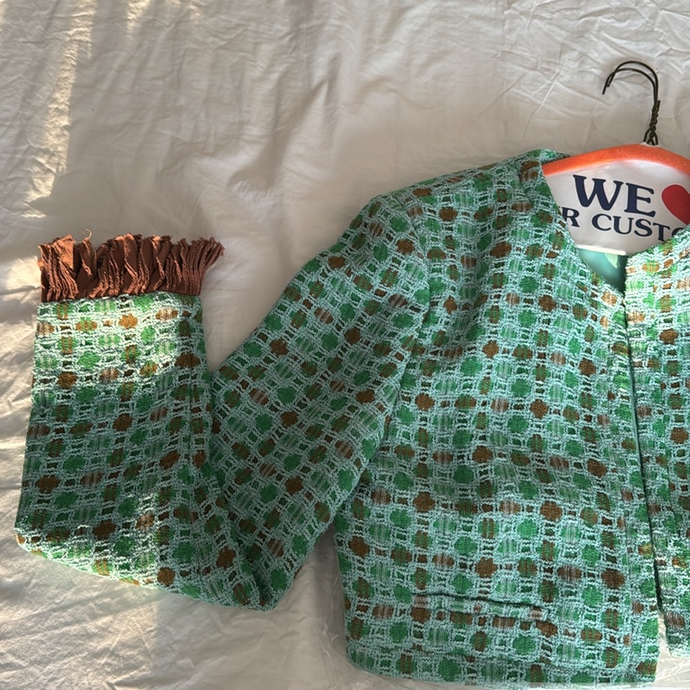 Alexis Women's Green Galena Jacket and mini skirt set - Picture 6 of 8